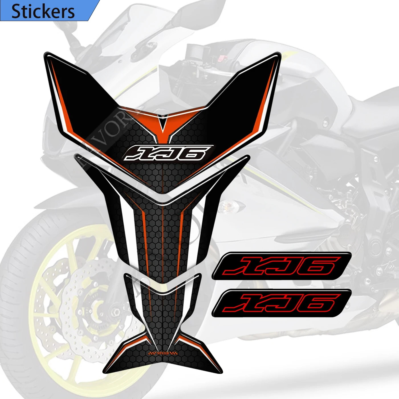 For Yamaha XJ6 XJ6N XJ600 XJ650 Tank Pad Motorcycle Diversion Stickers and Decals Fuel Oil Kit Knee Helmet Protector