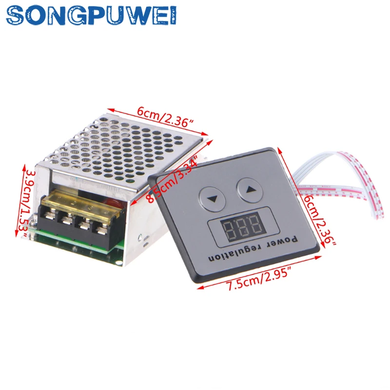 전압 조정기 AC 220V 4000W SCR 사이리스터 디지털 제어 SCR 전자 전압 조정기 속도 제어 조광기 온도 조절기