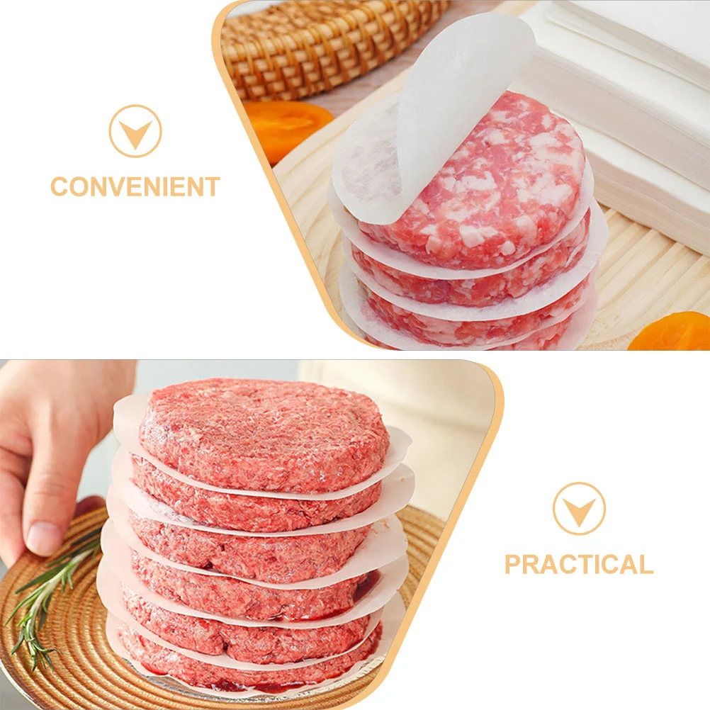 100 Pcs Burger Separator Paper Chment Bakery Food Patty Papers Smash White Hamburger Press