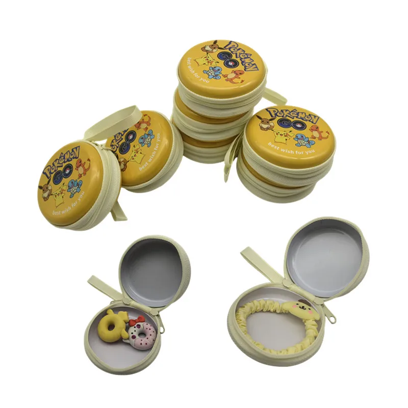 10pcs-1pcs Mini Iron Box Storage Box Coin Metal Candy Storage Anime Pokemon Pikachu Small Iron Party Childrens Gifts