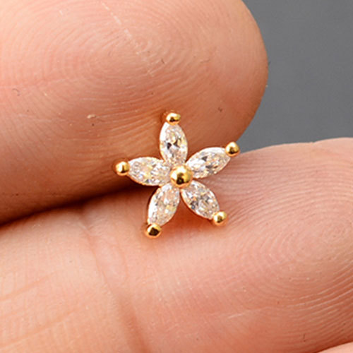 PCS Cute Small Star Ear Stud Cuff Earring Gold Color Cartilage Stainless Steel Helix Piercing Tragus Bar Ball Ear Jewelry