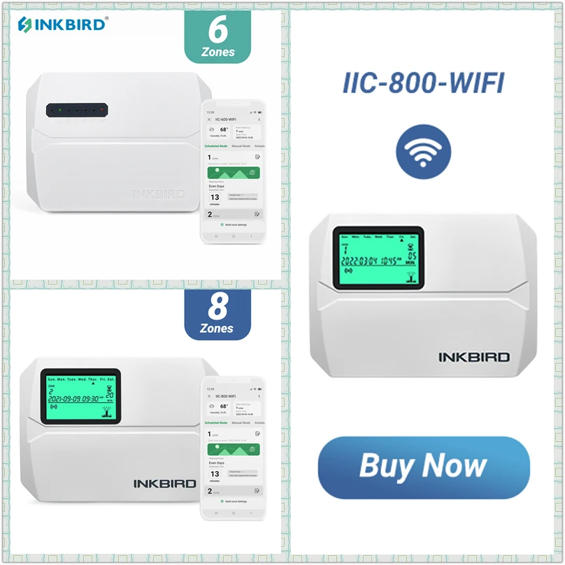 INKBIRD 6 ODER 8 Zonen EU-Arten von WIFI-Sprinkler-Controller zur intelligenten Bewässerung mit saisonaler Einstellung