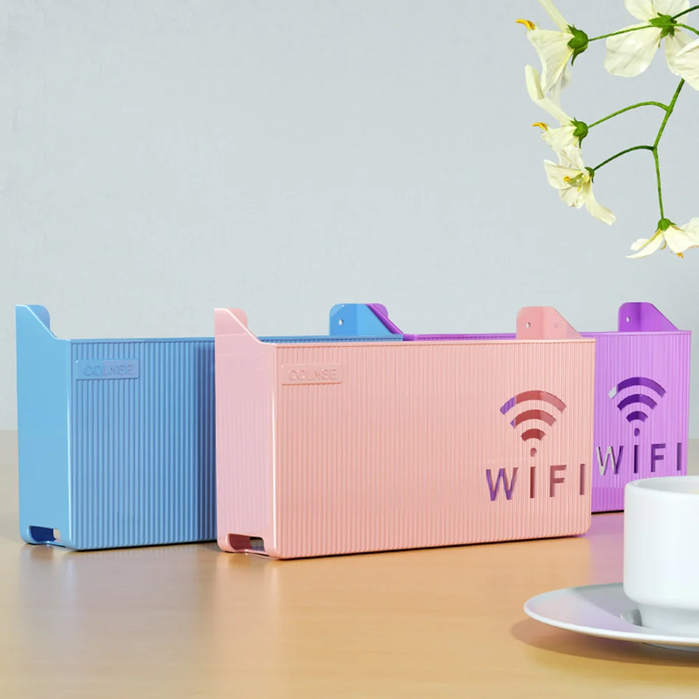 Estante de enrutador Wifi inalámbrico, caja de almacenamiento colgante de  pared, organizador de plástico ABS, soporte de alimentación de Cable, caja  organizadora, decoración del hogar