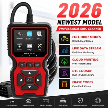 Scanner Professionale OBD2 V519, Strumento Diagnostico USB per Auto, Dati in Tempo Reale, I/M Ready, Lettura e Cancellazione Codici di Errore del Motore per la Maggior Parte dei Veicoli