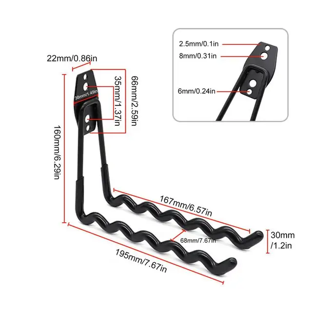 Wall Mounted Racket Holder Tennis Racket Holder Badminton Racket Holder Wall WaveHook Storage Holds 6 Racquets Display Rack 6