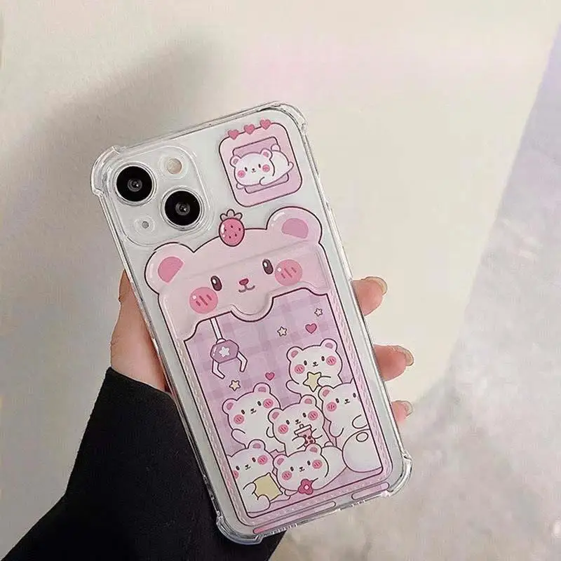 Soft Silicone Phone Case with Card Holder Slot Cover