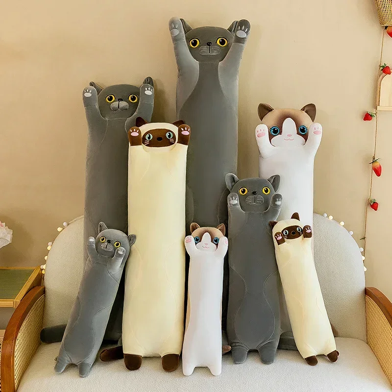 Kawaii Squishy Long Cat Roll Pillow Plush (100cm)