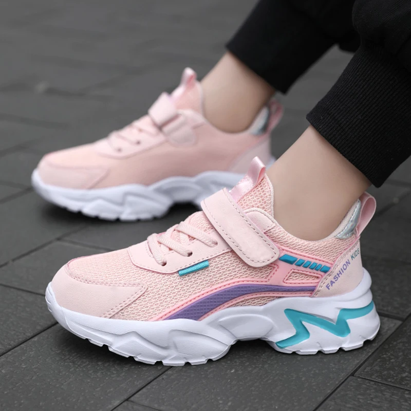 Lightweight Girls School Sneakers - Anti-Slip Breathable Casual Shoes Sizes 28-39