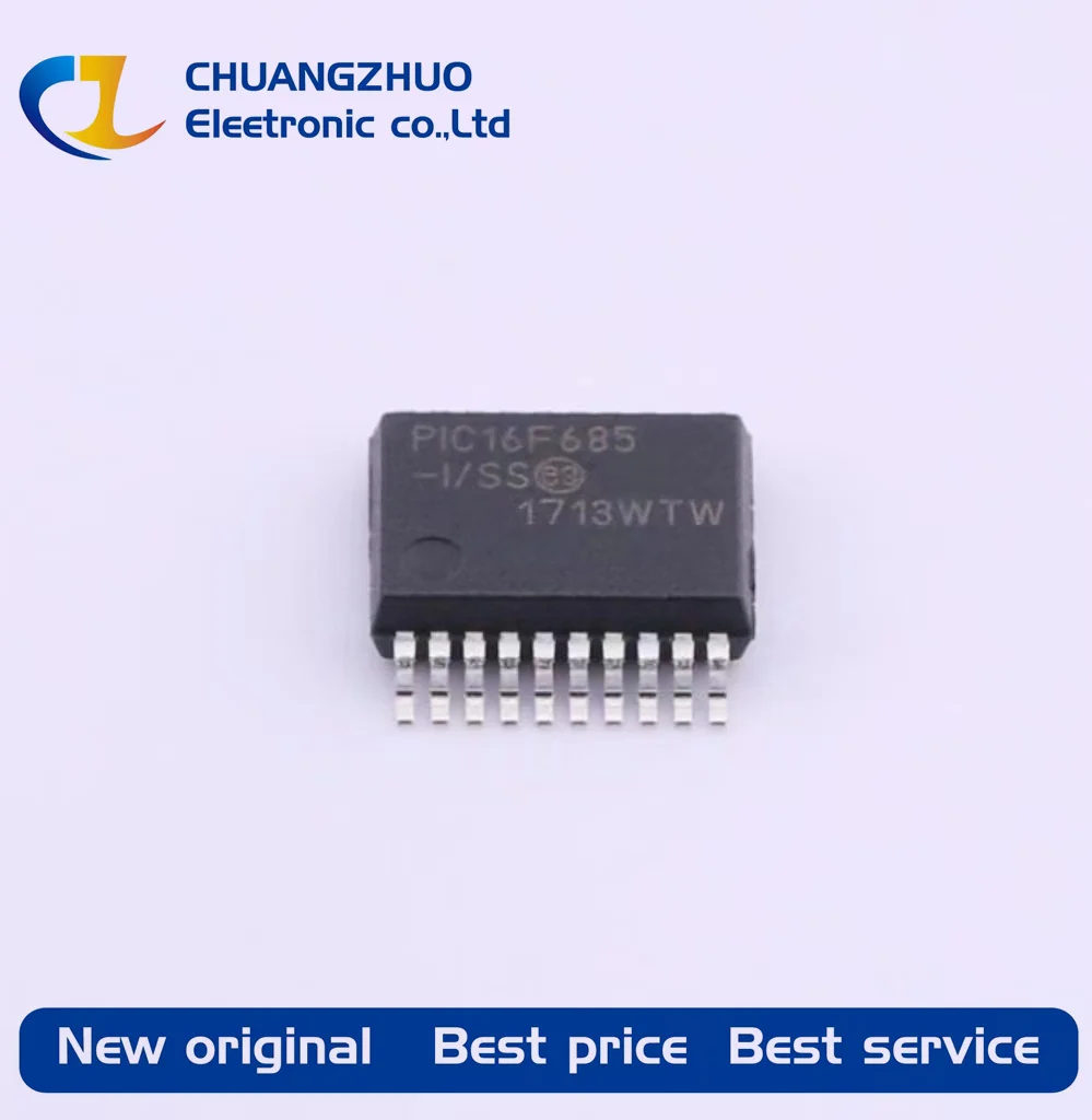 

1Pcs New original PIC16F685T-I/SS 256Byte PIC 18 20MHz FLASH 7KB SSOP-20-208mil Microcontroller Units