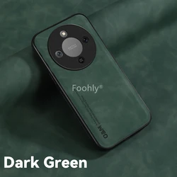 Nubuck Leather Shockproof Magnetic Protective Phone Case Cover - HONOR Magic7 Lite (Green)