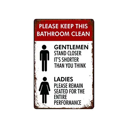 

please keep this bathroom clean metal tin sign for Bar Cafe Garage Wall Decor Retro Vintage 7.87 X 11.8 inches