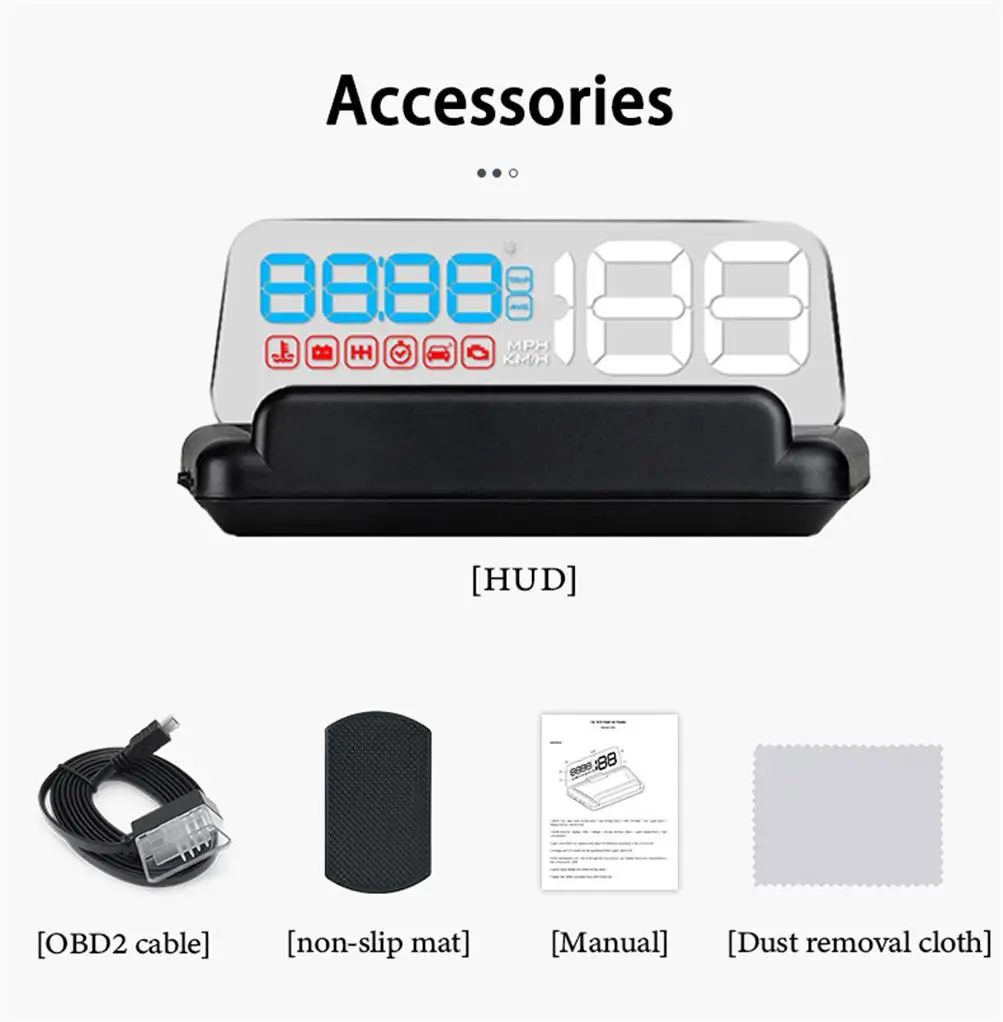 C500 OBD2 HUD 미러 프로젝션 디지털 헤드 업 디스플레이 자동차 속도 KM/H MPH 프로젝터 온보드 컴퓨터 연료 마일리지 RPM