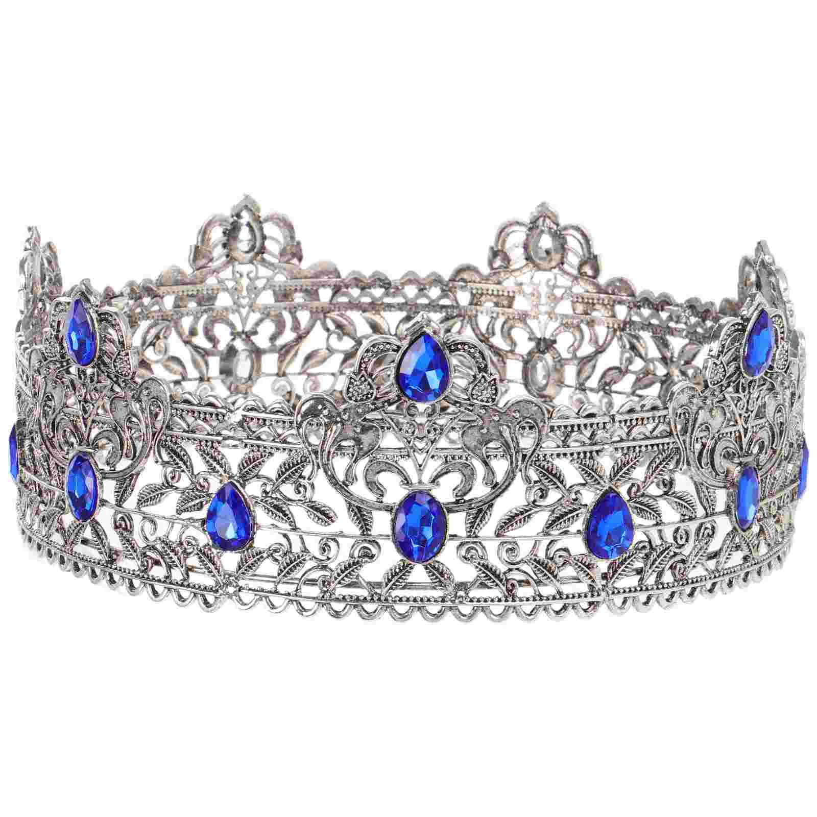 Elegant Crown Headpiece Rhinestone Crown for Wedding Birthday Party Quinceanera Medieval Prince Crowns Prom King