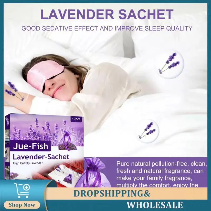 Fragrance bags Fragrance Packets Dried Lavender 10 Lavender Sachets Natural Flavor Suspension Aromatherapy Bag Natural Flower Fragrance