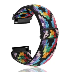 Elastic Nylon Watch Strap, 20mm/22mm, Various Colors - Forerunner 255 265 (Colorful geometric)