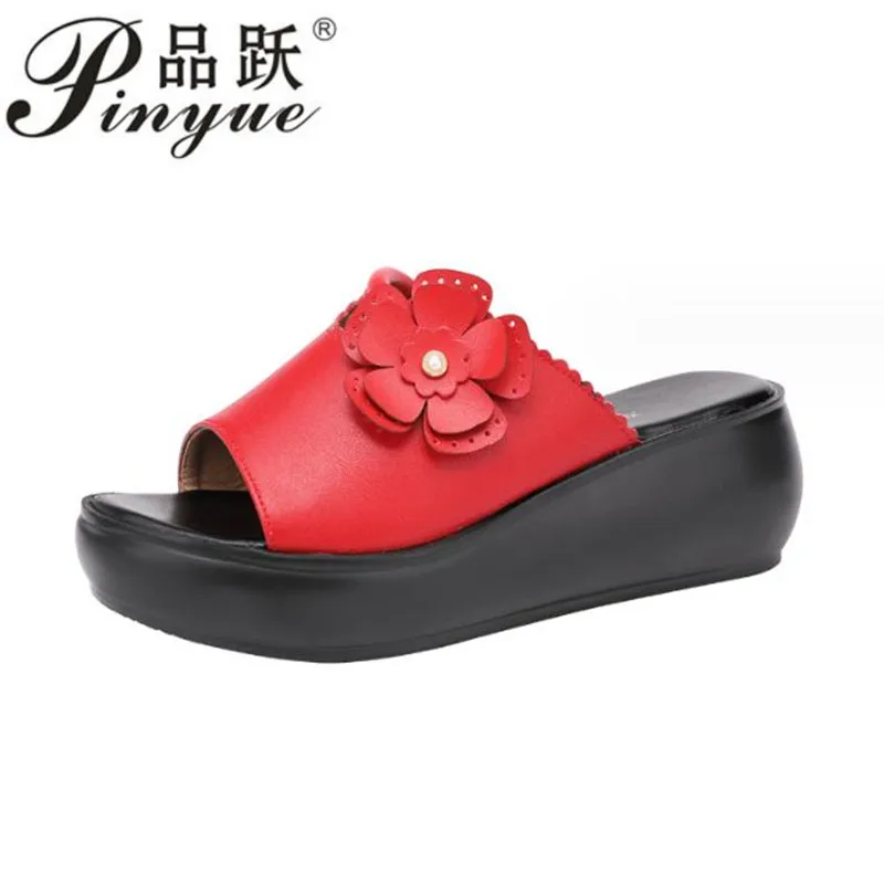 

6cm Platform Slippers Women Shoes Summer High Heels Wedges Slippers Ladies Slides Office Beach Slippe Size 32-43