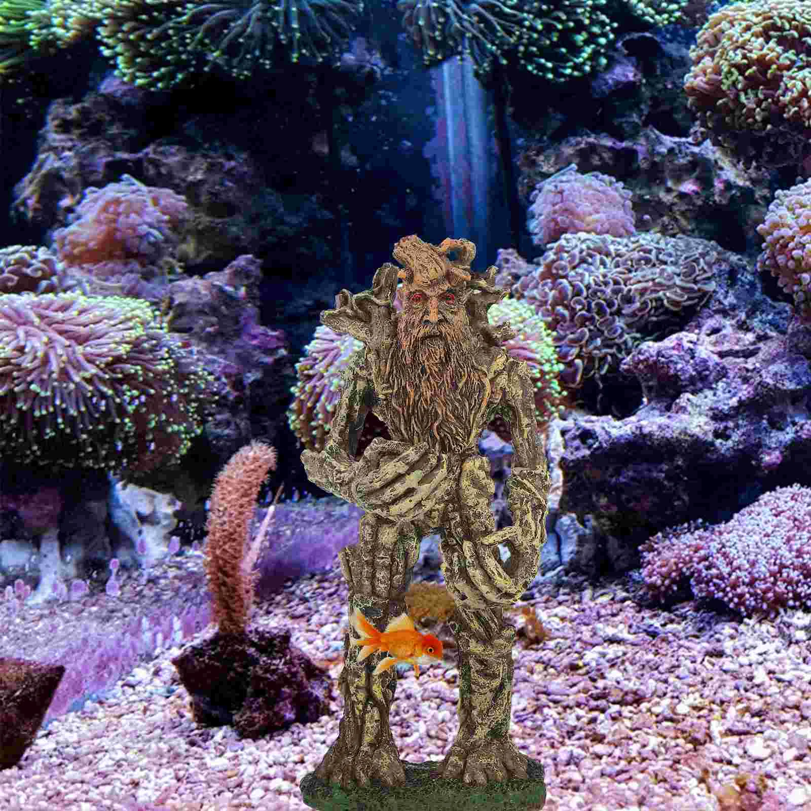 

Decorative Treeman Model Fish Tank Simulated Treeman Figure Aquarium Adornment (Random Color)