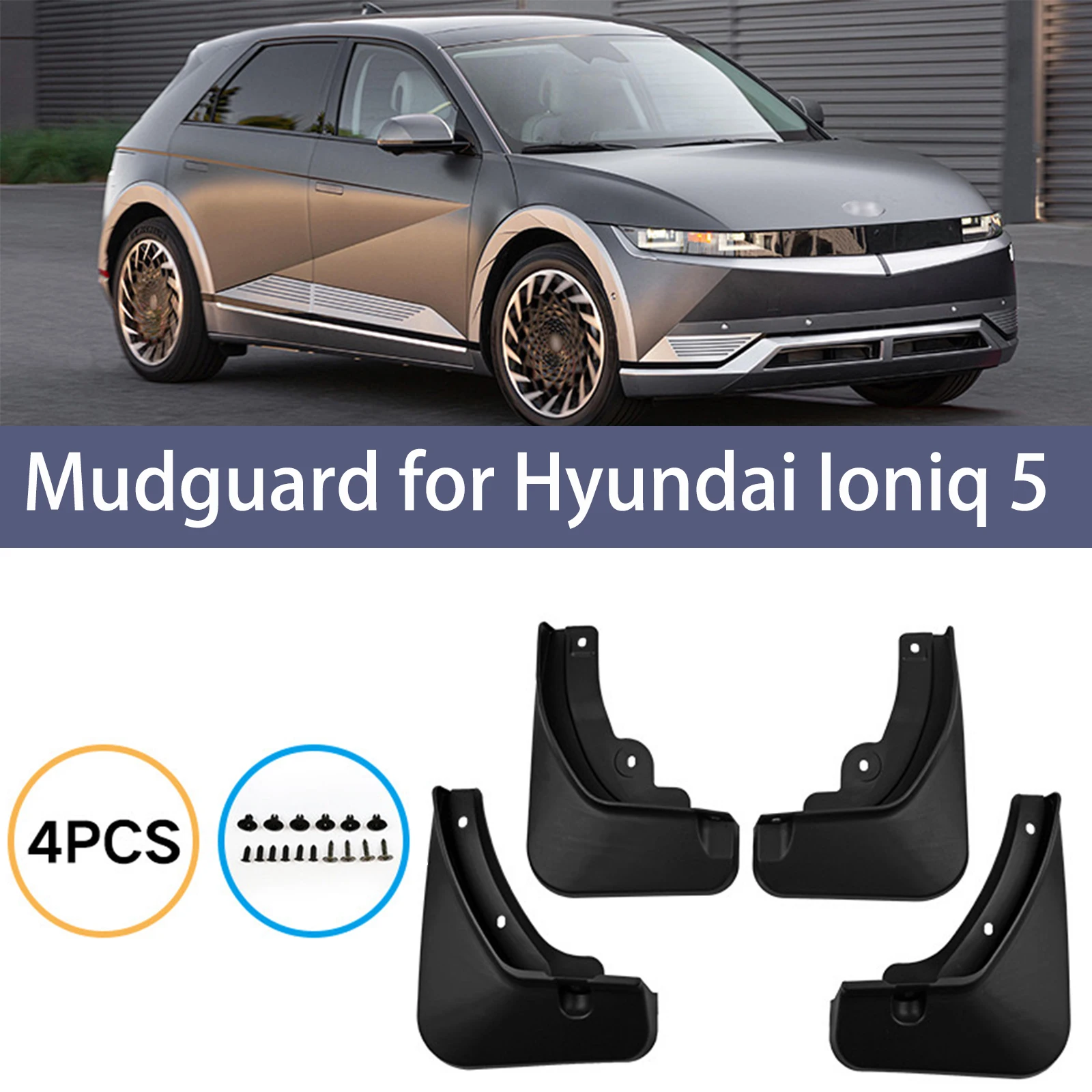 CarMudFlapsforHyundaiIoniq520212024MudguardSplashGuards