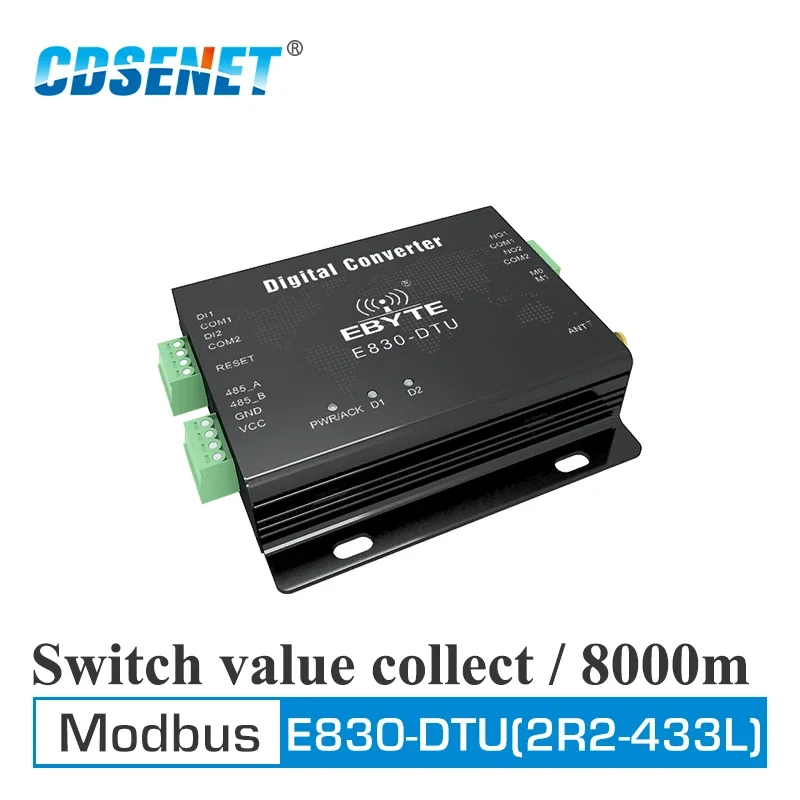 

Беспроводной переключатель LoRa 433 МГц для сбора данных Modbus 8 км передатчик и приемник дальнего действия CDSENET E830-DTU(2R2-433L) радио