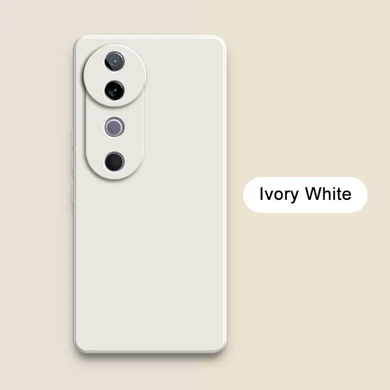 Classic Lens Protector Liquid Silicone Soft Phone Case - Stylish Square Design