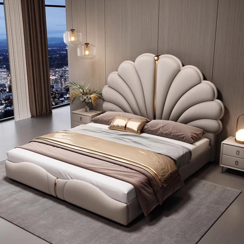 대형 심플 퀸 침대, 유럽 침실 가죽 바닥 어린이 침대, 소녀 모던 디자인, Muebles 파라 기숙사, 북유럽 가구