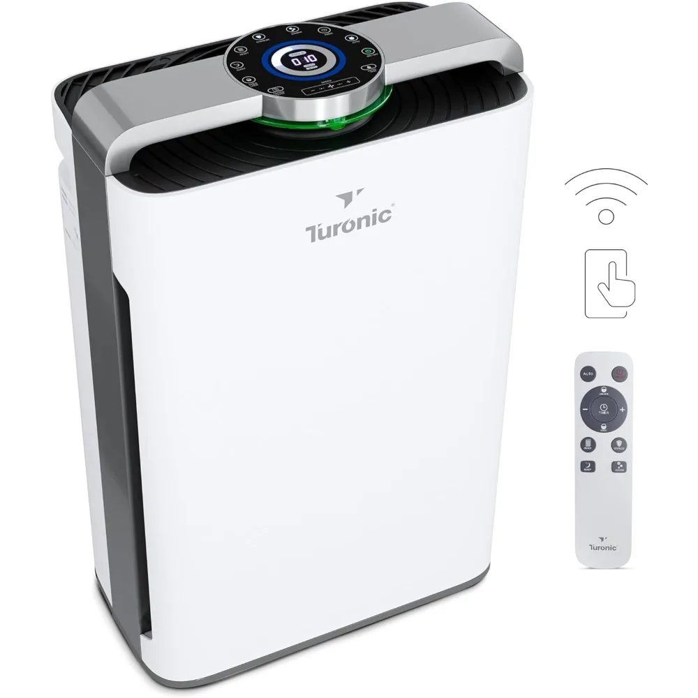 

Turonic PH950-и увлажнитель Combo, большой комнатный очиститель воздуха для дома до 4200 кв. футов, 8-ступенчатая очистка w/True Hepa 13,UV светильник