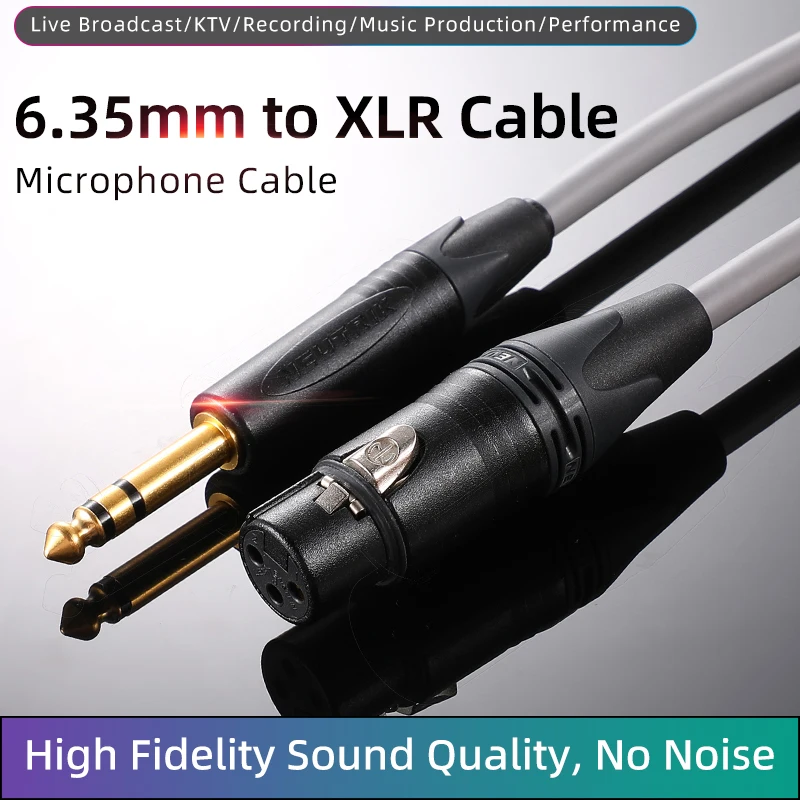 

Neutrik CANARE XLR to 6.35mm Audio Microphone Cable 3-pin Gold-plated XLR Male Female 1/4'' TS TRS Audio Plug Mixer Guitar Cable