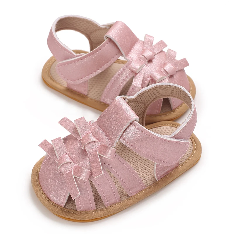 New Fashion Casual Spring/Summer 0-1 Year Old Baby Walking Shoes Female Baby Bow Evening Dress Walking Shoes