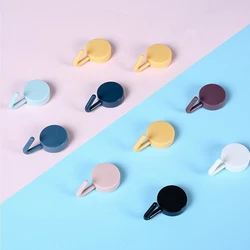 Set of 10 Colorful Round Self - Adhesive Wall Hooks for Home Décor and Organization (Mixed colors)