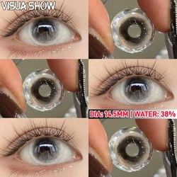 Visuashow Black Cosmetic Contact Lenses for Cosplay Makeup (2 - Pack, Yearly Use) (Void Doll Gray)