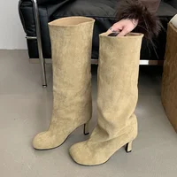 Eilyken Concise Round Toe Women Knee-High Boots Punk Style Thin High Heels Shoes Autumn Winter Female Long Booties - Image 3