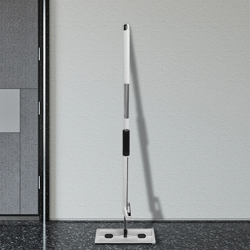 Large Flat Mop Automatic Water Squeezing Wall Cleaner Mop Adjustable Long Handle with Reusable Pads for All Floor Types&Windows