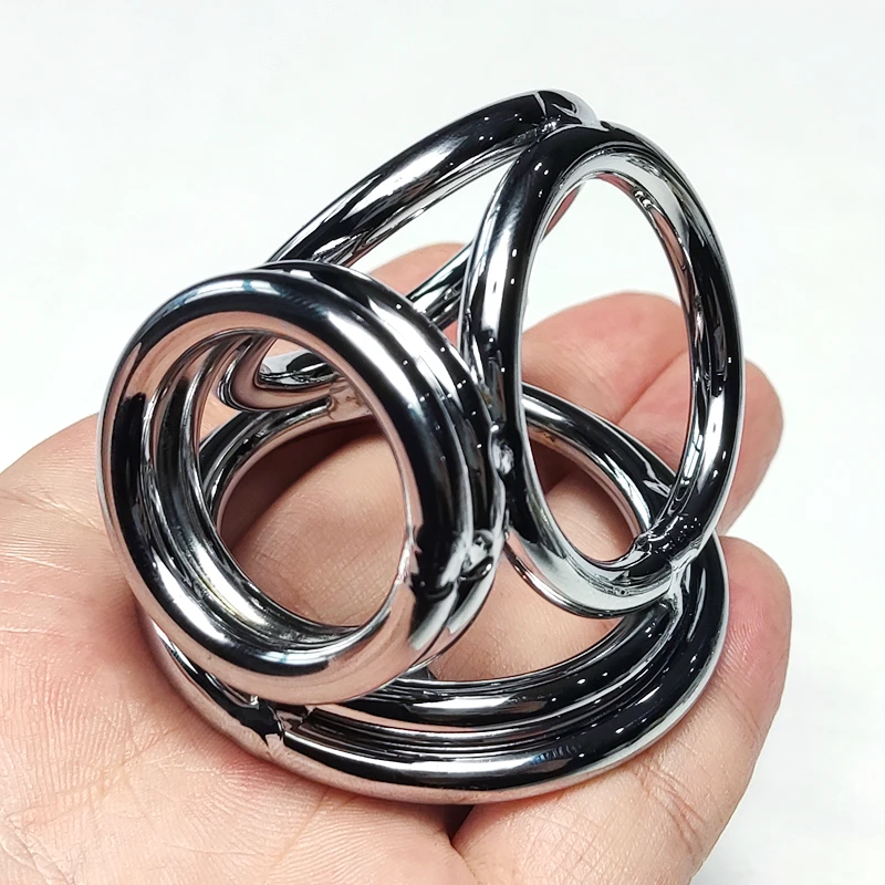 Ring Metal Rings Cage Male Chastity Device Locks Sex Toys For Men ball stretcher Delay Ejaculation ring shop_voghion.com