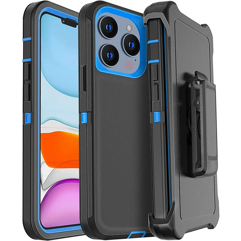 thumbnail image 1 of Defender Case for iPhone 15 14 13 12 11 Pro Max Plus Mini XR X XS Max 6 6s 7 8 Plus SE 2020 Hybrid Heavy Shockproof Cover Box, 1 of 5