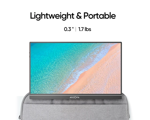 ARZOPA Monitor portátil 15.6 FHD 1080P Monitor portátil para computadora  portátil IPS Pantalla externa USB C HDMI Pantalla para PC MAC Teléfono Xbox  PS5- A1 GAMUT - Tamaño 15.6 : Precio Guatemala