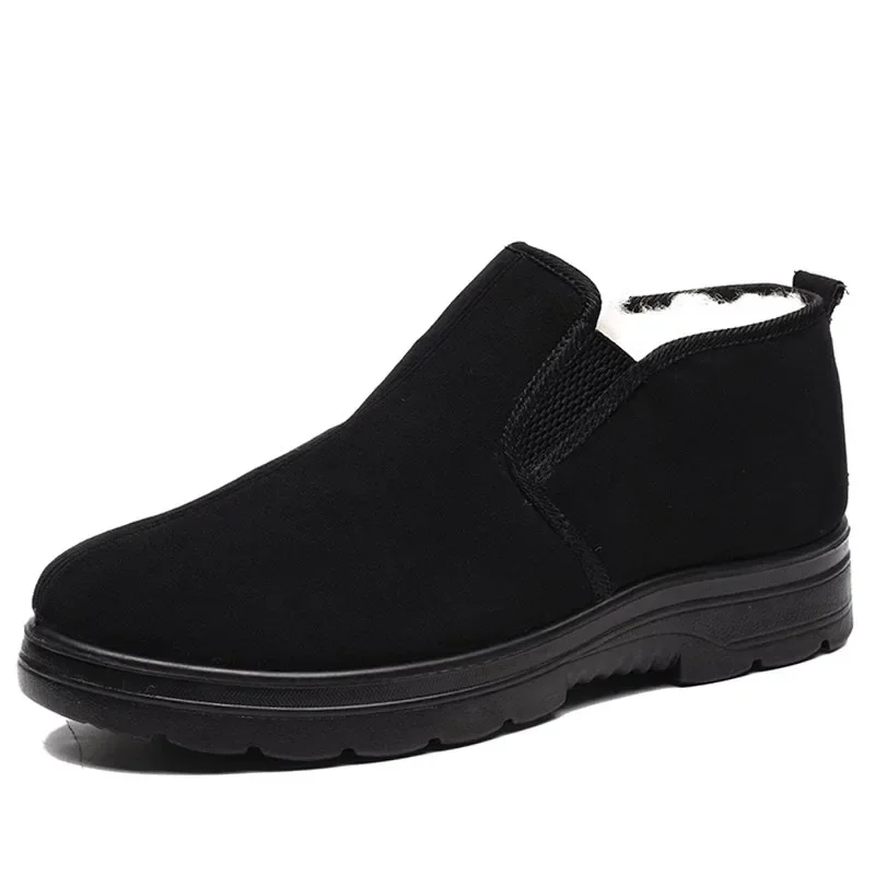 Canvas Men's Cotton Shoes Plush Warm and Anti Slip Men's Boots Winter Plush Snow Boots