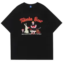 

Men T-shirt Cute Cartoon Foaming Printing Cotton O-neck Tops Men's Clothing Summer Streetwear Casual Oversized T Shirt for Men