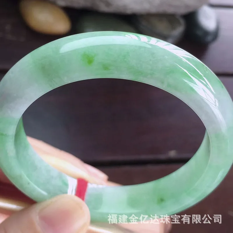 Myanmar Natural Emerald A Ice Floating Green Positive Ring Jade Bracelet