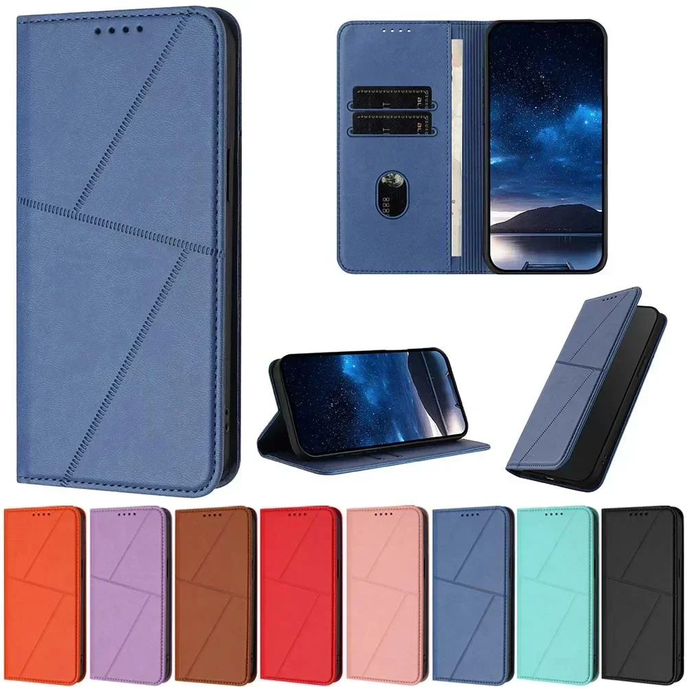 Magnetic Card Slots Leather Phone Case - Elegant Back Cover