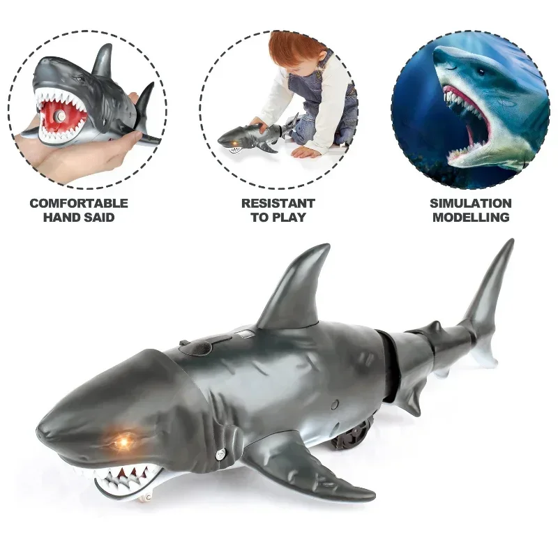 Remote Controlled Boat ship Smart Rc Shark whale Spray Water Toy Submarine Robots Fish Electric Toys for Kids Boys baby Children 3