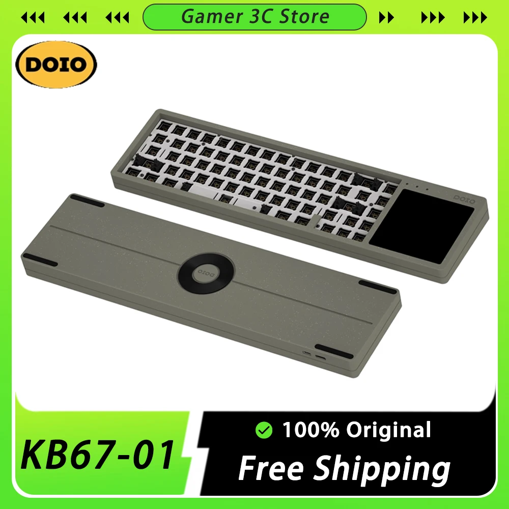 

DOIO KB67-01 Mechanical Keyboard TFT Touch Screen Aluminium Alloy Custom Programming Gaming Keyboard Hot Swap VIA RGB Office