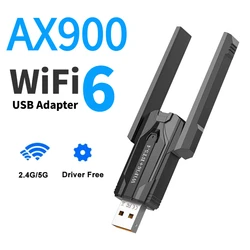 High - Speed Dual Band USB WiFi & Bluetooth Adapter with Antenna (900Mbps BT5.4 WIFI 6)