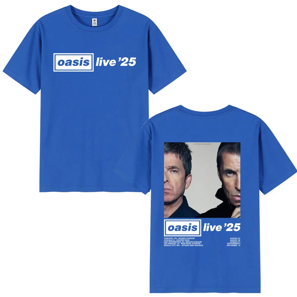O-Oasis Live 25 Tour T-Shirts British Rock Band T-shirt Mens