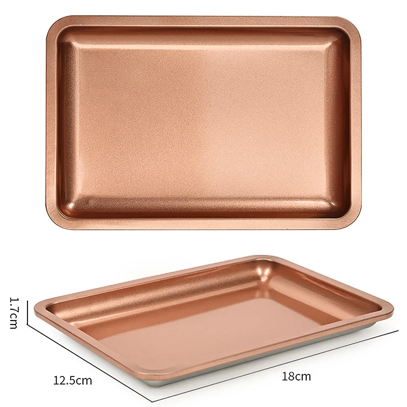 Stainless Steel Jewelry Tray Desktop Storage Tray Cosmetic Jewelry Metal Desktop Storage Tool Fack Nail Art Tray