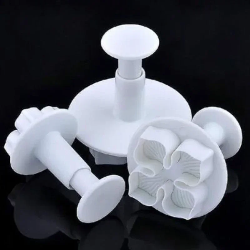 Kitchen Baking Tools 3Pcs/Set Silicone Hydrangea Fondant Cake Decorating Plunger Cutter Flower Blossom Mold Home Cake Tools