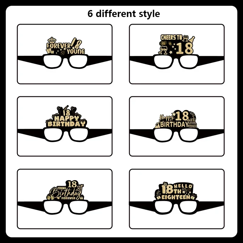 75. Geburtstag Papierbrillen – 24 Stück, Vintage-Design In Schwarz/Gold