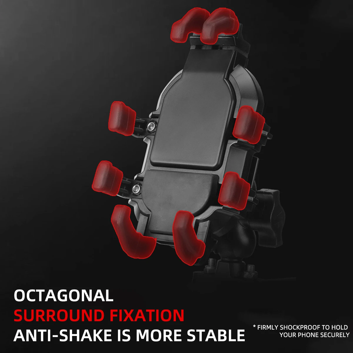 Premium Shock-Absorbing Motorcycle Phone Holder - Stable, Anti-Shake, 360° Adjustable Handlebar Mount