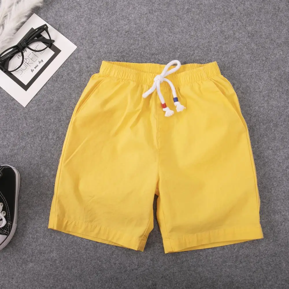 New Children Shorts for Boys Summer toddler baby elastic waist sports pant cotton teenage clothes white/yellow shorts with belts boys shorts