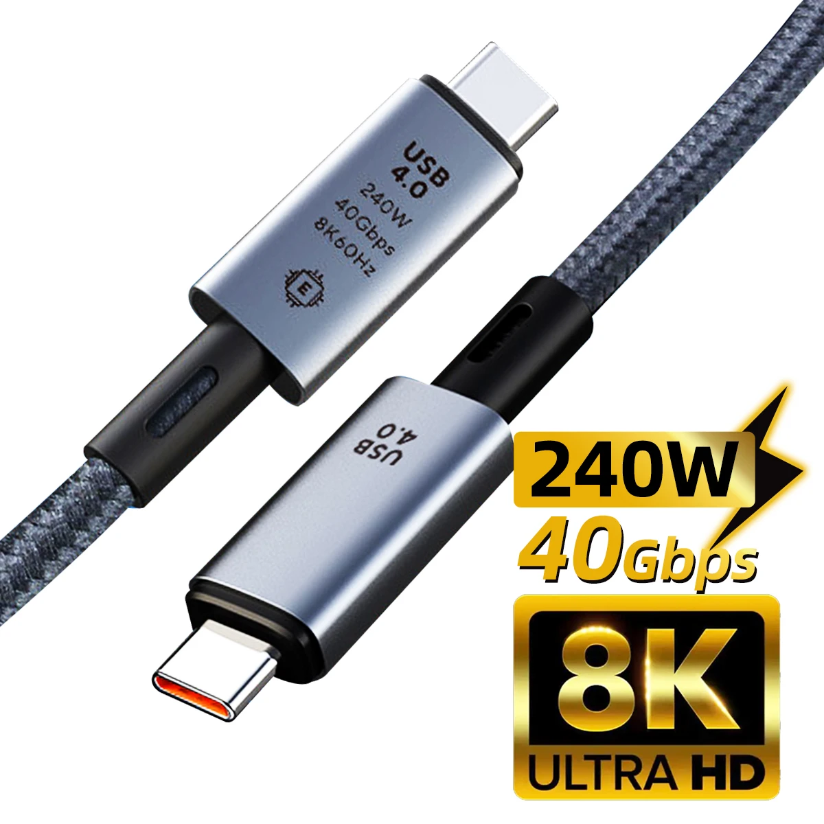 

Кабель Type C на C 240 Вт для быстрой зарядки для MacBook Pro PS5 Nintendo Switch Galaxy S22 USB 4,0 40 Гбит/с 8K @ 60 Гц, кабель для передачи данных