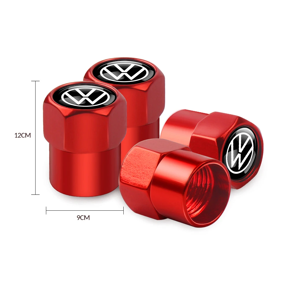 Tire Valve Caps 4pcs for Volkwagen VW R-line GTI UPi Golf Passat Jetta Touran CADDY